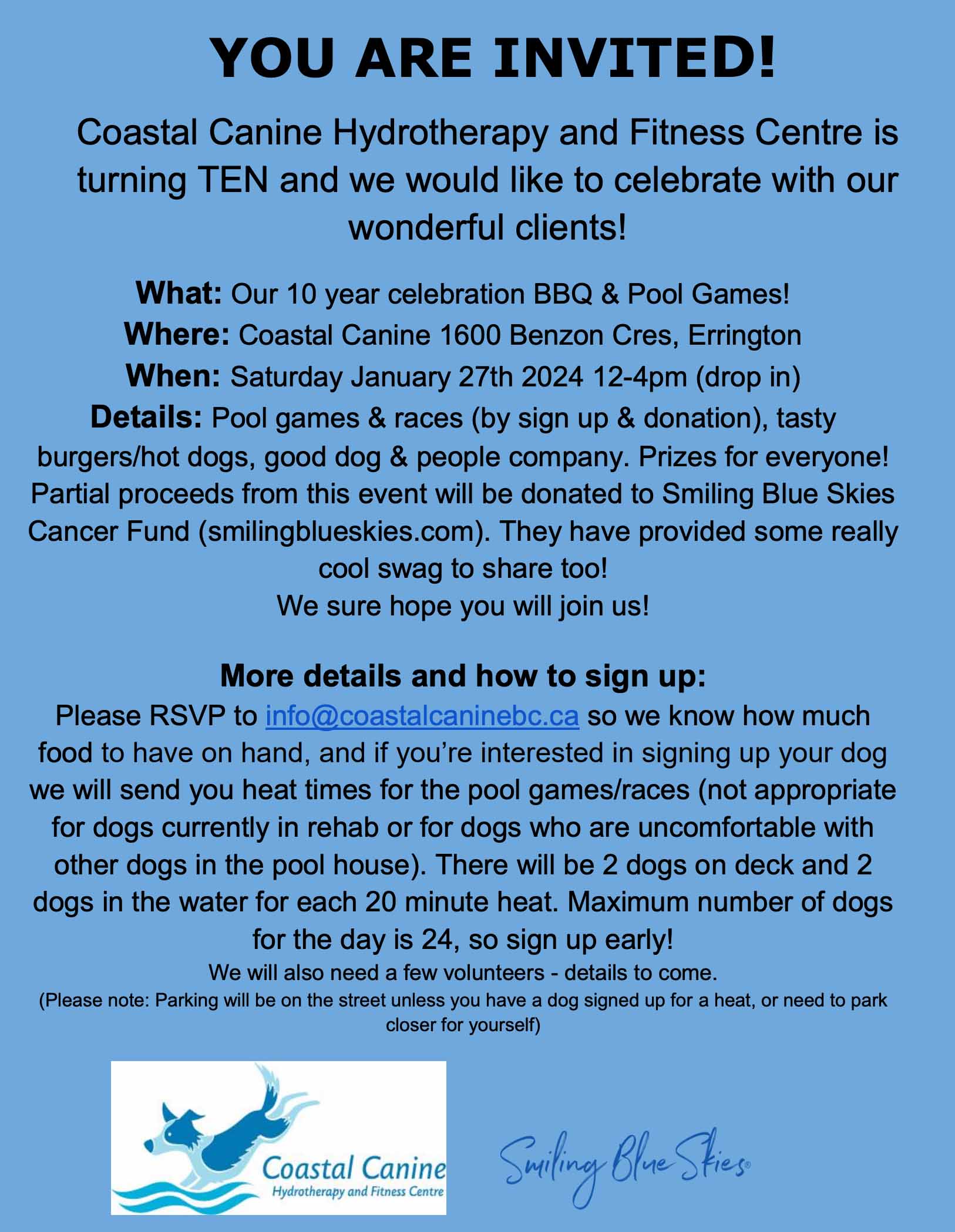 Coastal Canine 10th Anniversary Celebration and Fundraiser